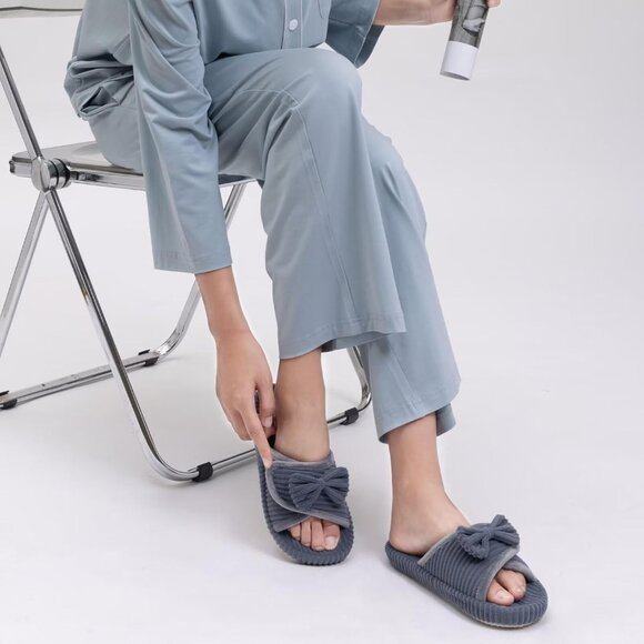 ⚡Woman Grey Arch Support Open Toe Orthopedic Adjustable Home Indoor Slippers - Picture 2 of 8